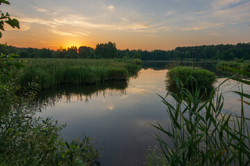 Fototapeta premium sunrise over the river