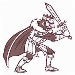 king with sword