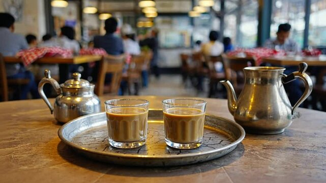 cutting chai in mumbai cafe indian drinks video