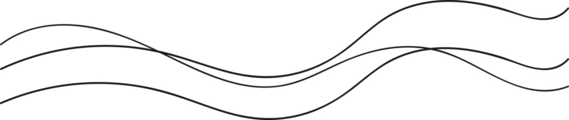 Vector black abstract wave thin curved lines graphic for design. © Design Pro House