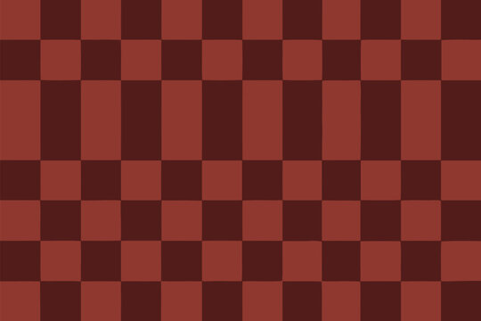 Checkerboard design in terracotta and dark brown hues offers a versatile geometric texture and seamless pattern.