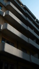 Brutalist Architecture Detail with Dramatic Lighting