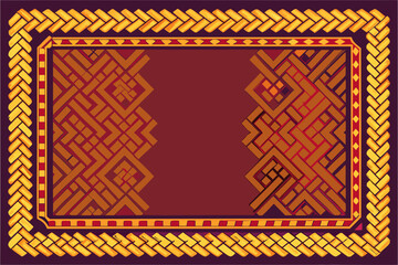 Traditional Woven Texture with a Batik Frame Border