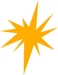 Minimalist Starburst Silhouette With Five Spikes