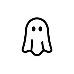 Simple outline of a ghost character in minimalist design  