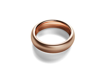 Rose Gold Matte Finish Wedding Band Ring on a transparent background