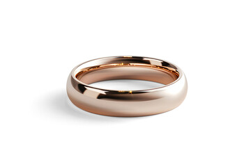 Rose Gold Matte Finish Wedding Band Ring on a transparent background