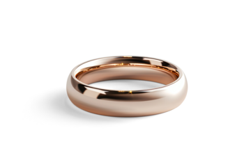 Rose Gold Matte Finish Wedding Band Ring on a transparent background