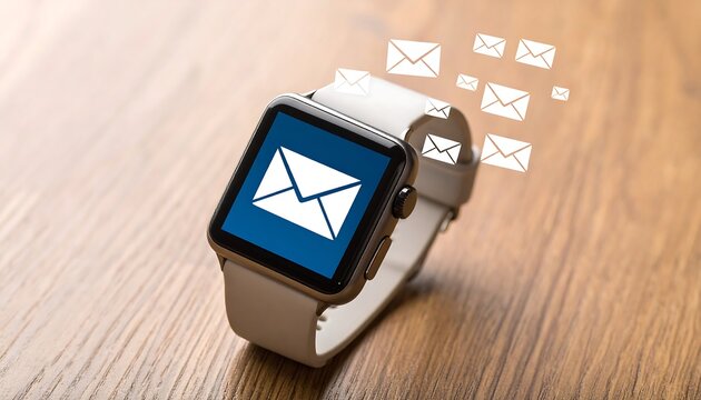 Smartwatch displaying email notification