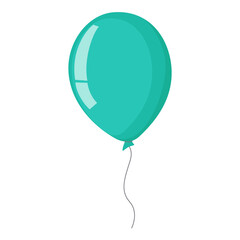 Balloon, festive party decoration. Long wavy inflatable helium toy, birthday decor with curved elongated shape.
