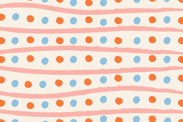 Abstract seamless pattern, repeating print with doodle scribble subtle stripes, tiny dots, spots. Endless background.