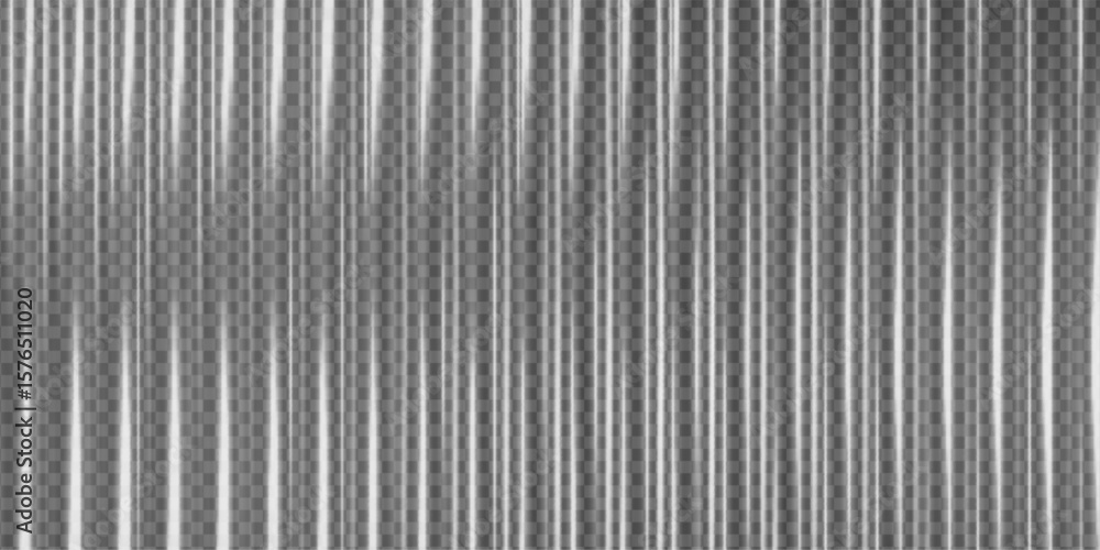Poster ribbed glass 3d effect with transparent pattern and line gradient background. abstract corrugated pa