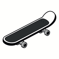 Simple Skateboard Side View – Clean Vector Illustration for Skateboarding Graphics, Urban Sports Branding, Street Culture Design, and Active Lifestyle Icons