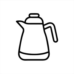 Simple outline of a coffee pot kitchenware silhouette vector illustration