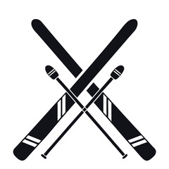 Skis and Poles – Winter Sport Icon Vector Illustration for Alpine Equipment Graphics, Snow Activity Designs, Cold Weather Travel, Ski Resort Branding, and Outdoor Adventure Themes