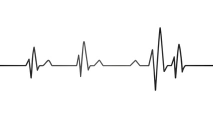 Heartbeat Line Illustration Graphic Element on Transparent Background