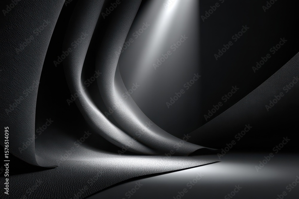 Poster moody abstract background with textured cloth and dramatic spotlight creates a stage for product pla