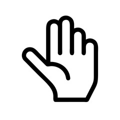 Obraz premium A Simple Hand Icon with Three Fingers Extended, Presented on a Transparent Background for Seamless Integration into Various Digital and Print Design Applications