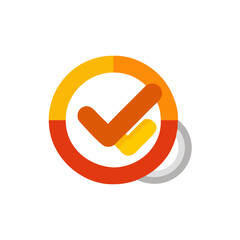 A Flat Design Icon of a Check Mark Inside a Circle, Representing Approval, Completion, and Validation, Set Against a Transparent Backdrop for Easy Integration