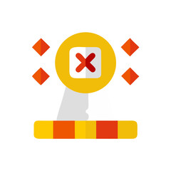 A Vibrant Icon of a Game Show Elimination Booth Against a Transparent Backdrop, Perfect for Illustrating Competition, Failure, and Decision-Making in Digital Designs