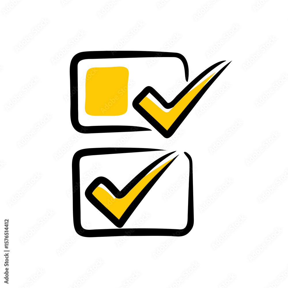 Aufkleber checklist with yellow accents on transparent background a detailed vector illustration of task manag