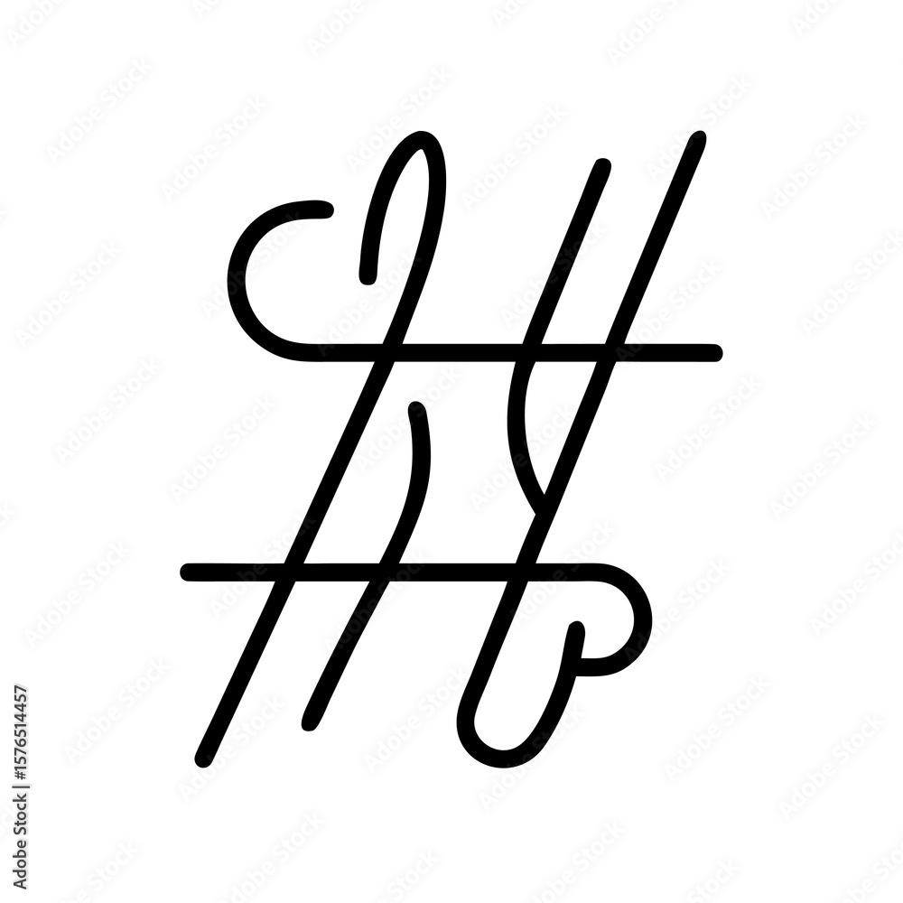 Poster an abstract line art design featuring intertwined strokes, creating a unique and modern visual eleme