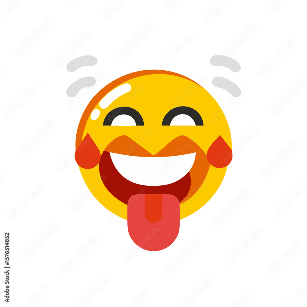 Poster a playful emoji with a goofy expression, featuring a tongue sticking out and eyes squinting in mirth