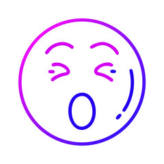 Vibrant Gradient Emoji Illustration of a Shocked and Surprised Expression with Open Mouth and Wide Eyes on Transparent Backdrop for Digital Communication