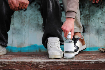 Alcoholism problem among young people, teenager addiction