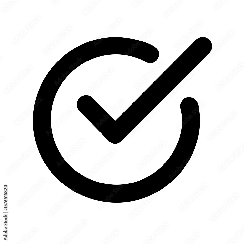 Aufkleber check mark icon encased in a circle on transparent backdrop, signifying approval, completion, and po