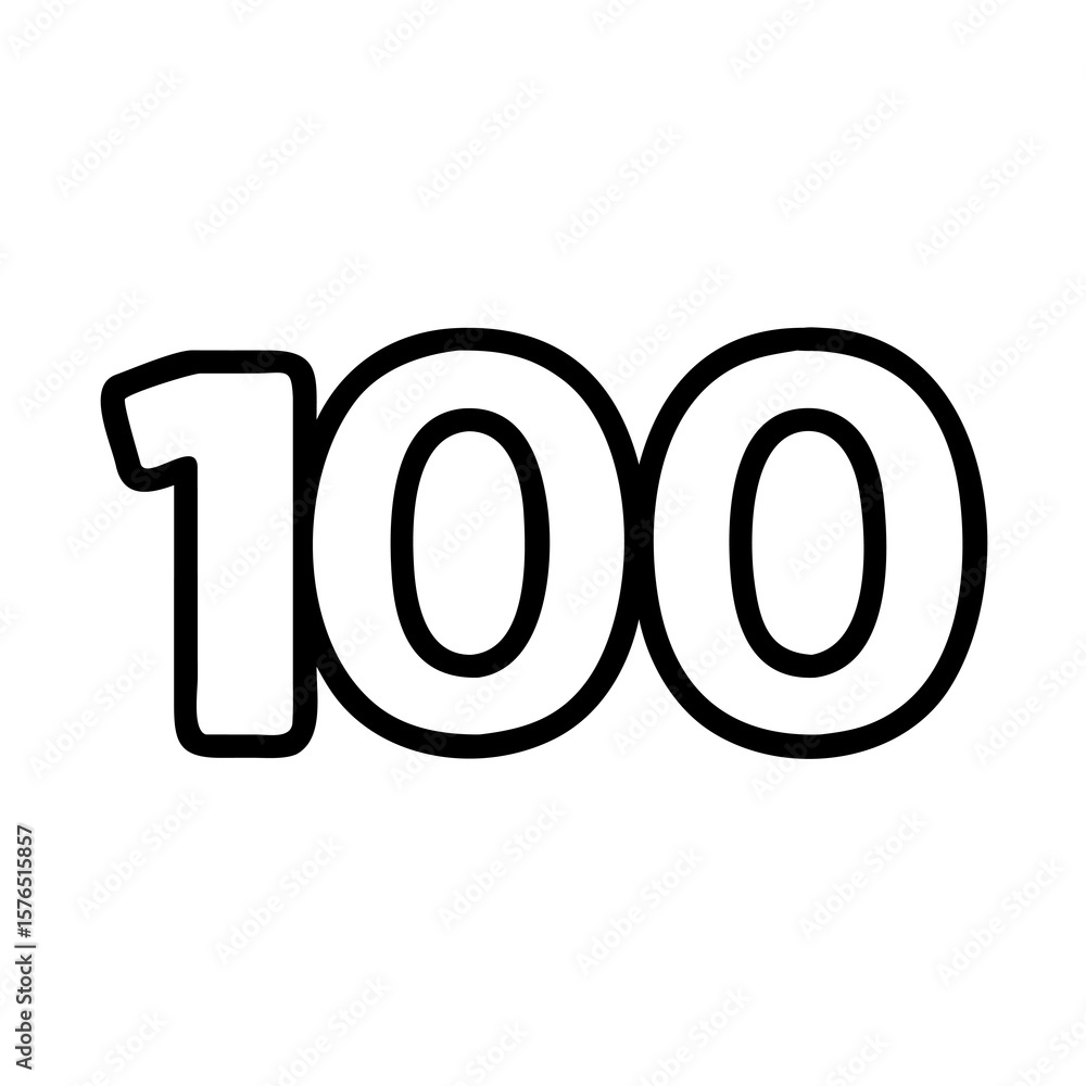 Poster number one hundred icon a symbol of completion and achievement a clear visual representation of perf