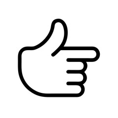 A Sleek Line Art Depiction of a Hand Pointing with a Thumbs Up, Set Against a Transparent Canvas for Effortless Integration into Various Design Projects