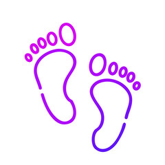 Neon Footprints on Transparent Backdrop A Vibrant Display of Baby Steps and Childhood Memories with a Modern Twist for Creative Projects and Designs