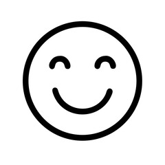 Obraz premium Simple Smiling Emoji Icon with Curved Eyes and Gentle Grin on Transparent Backdrop, Conveying Joyful Emotion and Playful Sentiment in Digital Communication