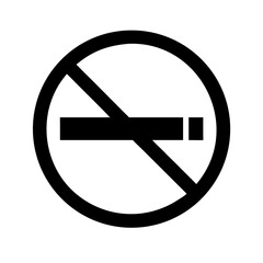 Bold No Smoking Symbol Featuring a Cigarette with a Prohibition Sign on a Clear Backdrop for Public Health and Awareness Campaigns