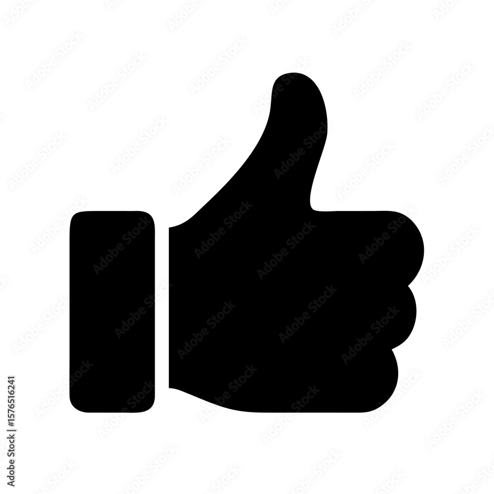 Poster affirmative hand gesture icon displaying a thumb up symbol on a transparent background for positive 