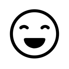 A Simple Black and White Smiling Face Icon on Transparent Background, Perfect for UI Design and Emphasizing Positive Emotions in Digital Communication Projects