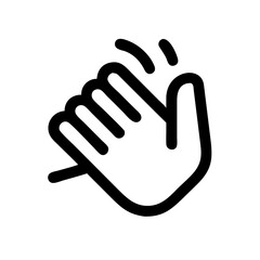 Expressive Hand Gesture Icon Conveying Knocking or Rejection with Bold Outline Style on Transparent Backdrop for Diverse Design Applications and Creative Projects