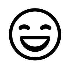 Radiant Grin A Clean and Modern Emoji Depicting Pure Happiness and Delight on a Transparent Canvas Perfect for Enhancing Digital Interfaces and Messages