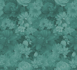 A beautiful Digital Flowers Motif Design watercolor illustration. Manual composition. Design for cover, fabric, print with textile designe
