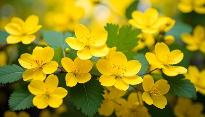 Vibrant yellow blossoms in spring
