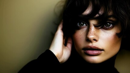 Captivating gaze sequence: expressive faces and subtle movements in dramatic portrait series