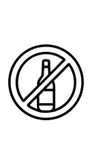 "No Alcohol" sign in a circle with space for text