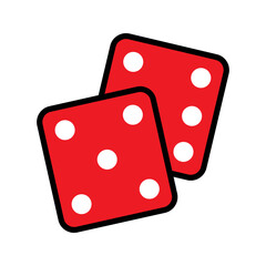Dice icon,vector illustration, pictogram isolated on white background. color editable
