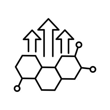 Human growth hormone, HGH line icon  vector illustration, pictogram isolated on white background. color editable
