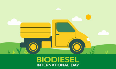 Biodiesel international day car, vector art illustration.