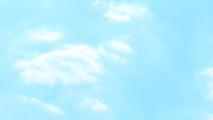 Blue pastel sky with white fluffy cloud. Cumulus clouds background. Cloudscape morning sky. The concepts of freedom of life, never give up and positive though energy.