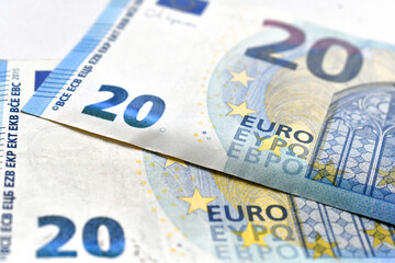 20 Euro banknote background. Business and finance concept.