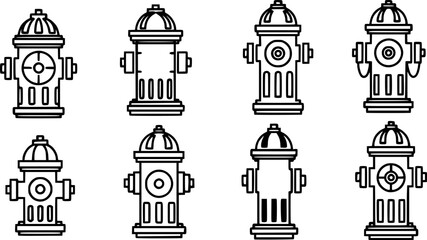 Obraz premium set of fire hydrant vector, vector and illustration, vector style 