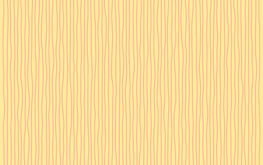 abstract Vertical Pink Squiggly Stripes on Pale Yellow Canvas - Gentle Flowing Design